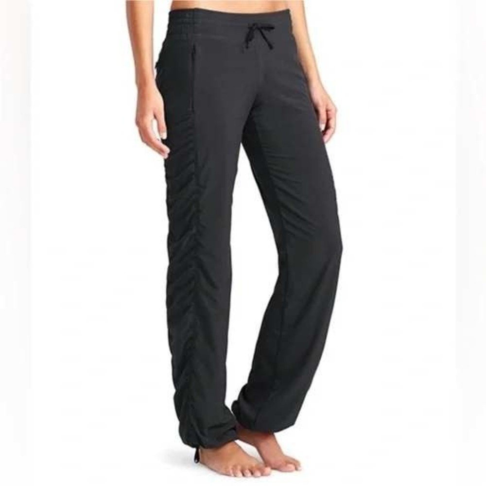 Athleta La Viva Lined Jogger Pants 10 TALL Navy Blue Ruched Hiking Outdoor - Picture 8 of 11
